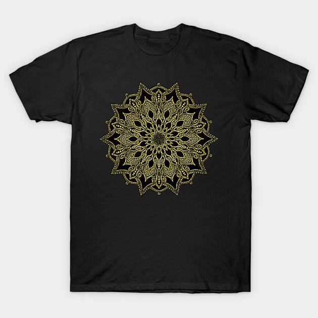 Old Golden jewel mandala T-Shirt by Adele